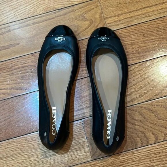 Coach Women’s Black Ballet Flats Size 7.5 - Picture 1 of 6